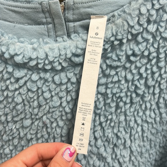 Lululemon Wool Whenever Chambray Blue Pullover Crew Size 8 - Picture 4 of 13